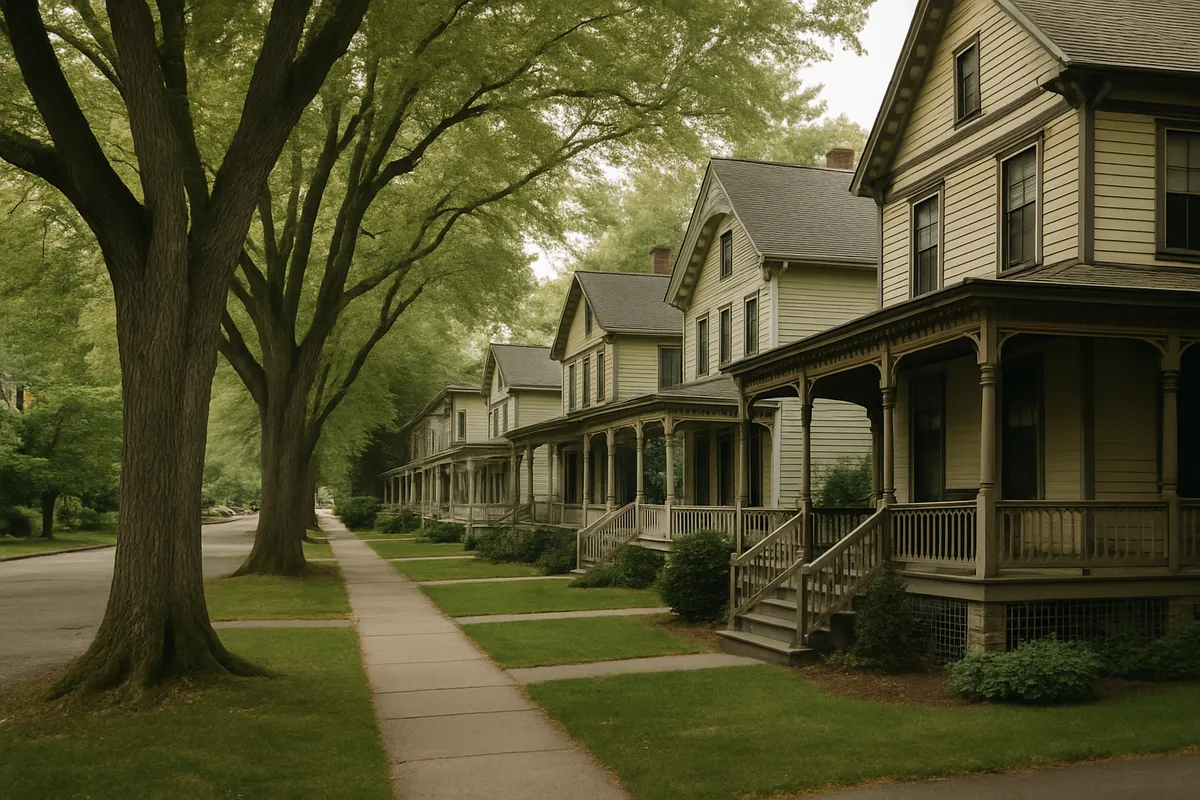 Historic village housing typical of Tappan, settled in 1686